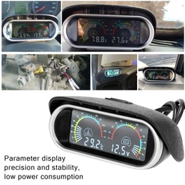 LCD Liquid Crystal Car Digital Horizontal Gauge Water Temperature and Voltage Digital Gauge