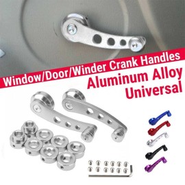 autoqueen2019 USA 2Pcs Billet Silver Aluminum Manual Car Window Door Winder Glass Handle Crank