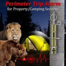 NIRIAHO 2 Pack Perimeter Trip Alarm with Trip Wire, Camping Safety Trip Wire Alarm Device, Early Warning Security System for Camping and Property Safety Trip Alarm, Use 209 Primers (Green)