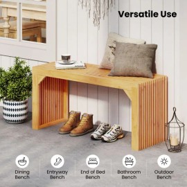 Solid Bamboo Dining and Entryway Bench Indoor and Outdoor Patio Benchcolor: Natural Color