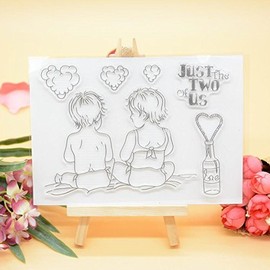 WooYangFun Joyful Home 1pc Summer Just two of Us Rubber Clear Stamp for Card Making Decoration and Scrapbooking