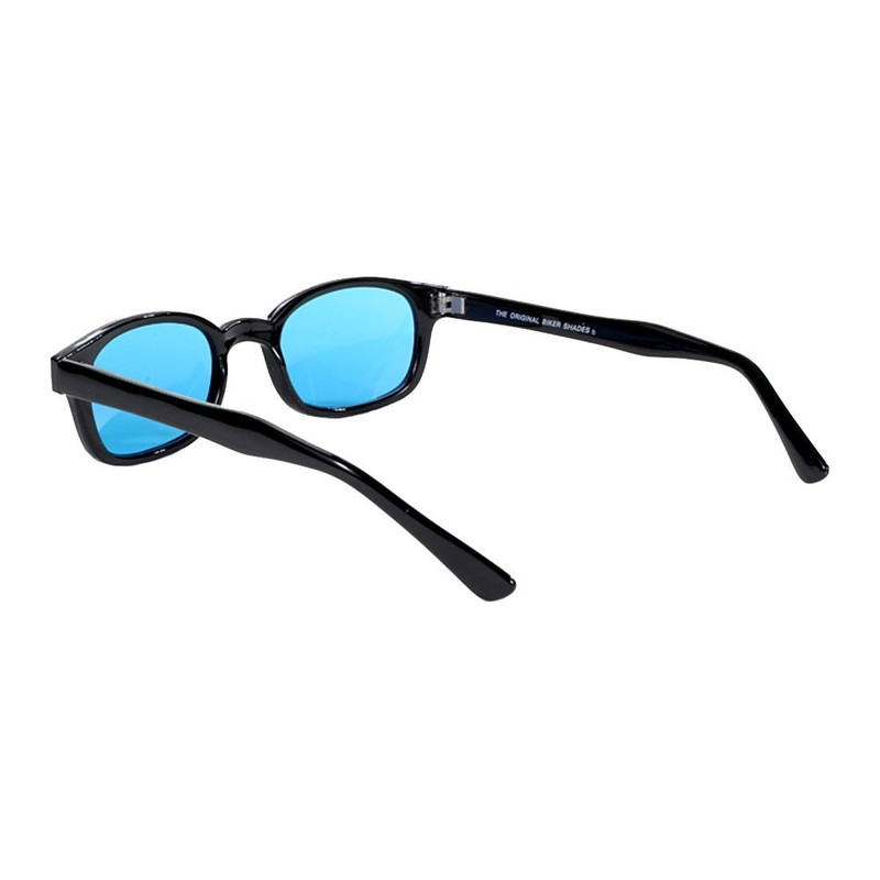 Pacific Coast Original KD's Biker Sunglasses (Black Frame/Turquoise Lens)