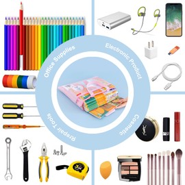 A4 Document Bag Zip Bag Nylon Mesh Bag Waterproof Double Zip Small Labels Student Office Supplies Travel Bag Blue