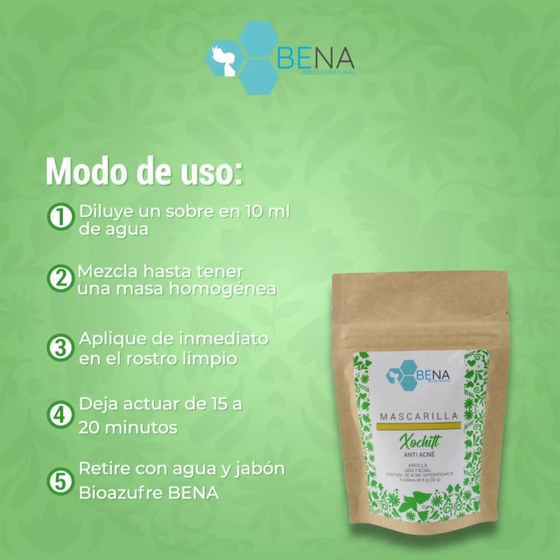 BENA Mascarilla De Arcilla Niacinamida Anti Acne Detox Bena