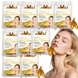 Suero de cápsulas de vitamina E, suero de vitamina C para la cara, cápsulas hidratantes antienvejecimiento, hidratante, aclara la piel, suaviza las líneas finas, cuida la piel de la mujer (9Pcs)