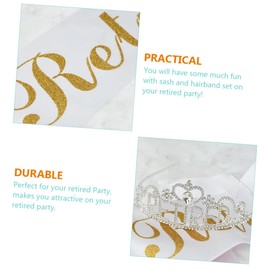 1set Retirement Party Sash Crown for Women Sparkling Headband and Shoulder Strap Retirement Decorations for Memorable Celebration