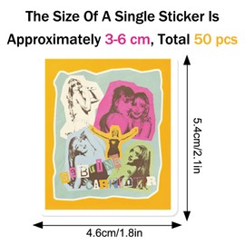 BDSHUNBF Pack of 50 Singers Sabrina Stickers, Sabrina Cartoon Graffiti, Music Stickers, Vinyl Stickers, Waterproof Stickers for Girls, Adults, Teen, Laptop, Skateboard, Bike, Luggage