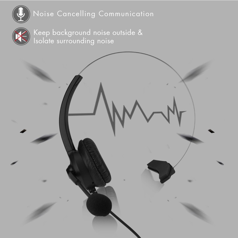 Noise Cancelling Call Center Headset Comfortable Wearing Telephone Headset -