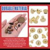 Hilitchi 110 Sets Gold Chicago Screws Buttons Flat Head Screws