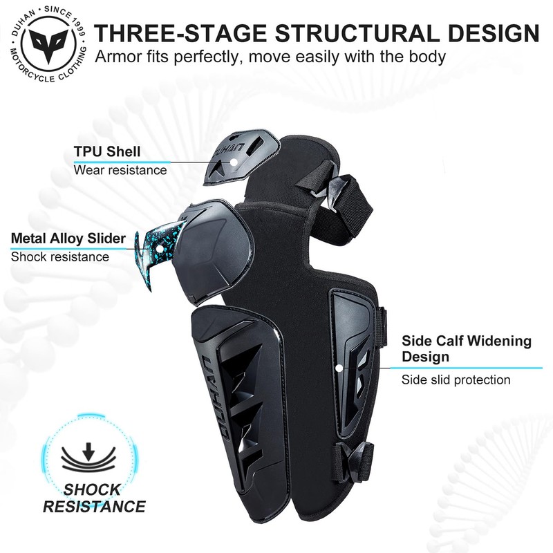 DUHAN Motorcycle Knee Shin Guards for Men & Women -