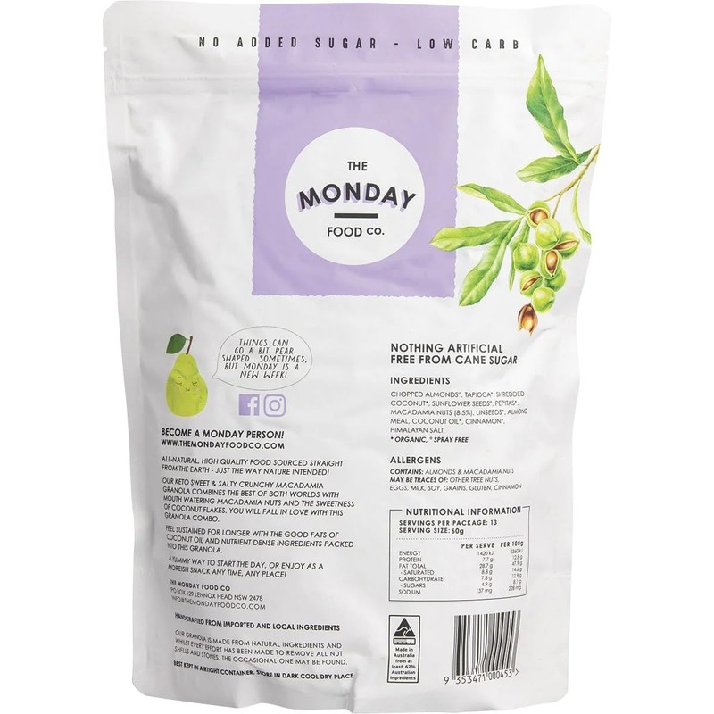 The Monday Food Co - Vegan - Sweet Crunchy Macadamia