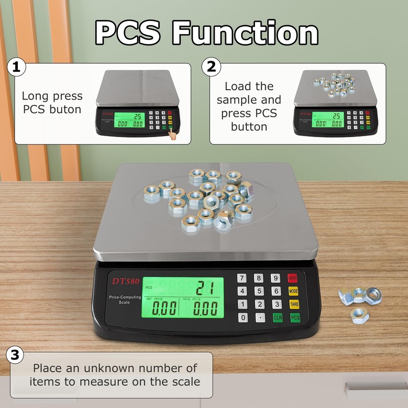 Large Digital Kitchen Scale 40kg/88lb Stainless Steel Price Computing Scale