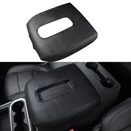 DEYTOP Center Console Cover for Silverado & Sierra 2019-2024 Accessories Console Armrest Cover for Yukon & Tahoe 2021-2024 Accessories (Black with Black Stitches, 19-24 Full Floor Console)