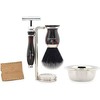4-Piece Men's Shaving Set with Double Edged Razor Synthetic Hair