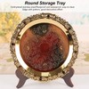 Round Decorative Dinner Plate Stainless Steel Storage Tray for Jewelry