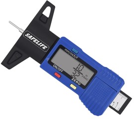 SAFELIFE Tire Tread Depth Gauge, Digital Tire Tread Depth Gauge LCD Display Professional for Motorcycles,Cars,Trucks,Vans,SUV,Accurate Reading Tyre Tread Depth Gauge 32/32 inch/0-1/25.4 mm