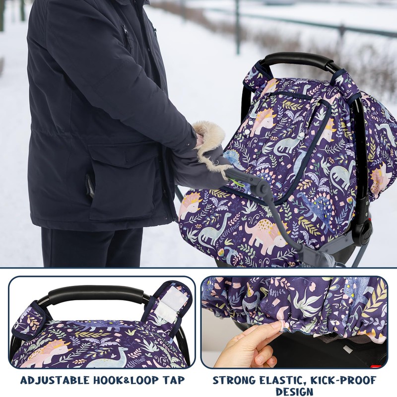 Pea Pod Winter Baby Car Seat Cover for Newborn, Warm