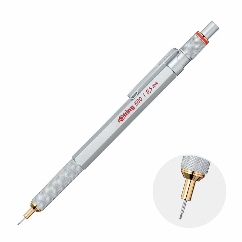 rOtring 800 Premium Mechanical Pencil | 0.5mm | Silver Metal