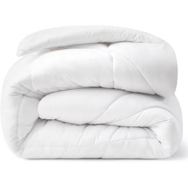 JOLLYVOGUE Queen Comforter Duvet Insert, Quilted White Comforter with Corner Tabs, Down Alternative Bed Reversible Comforters for All Season with Box Stitched 88"x88"