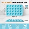 Silicone Mini Muffin Pan with Frame: Nonstick 24 Muffin Tins