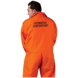 Fun World Adult's Mens Got Busted Criminal Costume Orange Jumpsuit PLUS SIZE