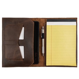 Leather Worx, Notepad Cover (5 x 8 In. Notepad Not Included) Sturdy, Durable Material Perfect for Storing Journal, Full Grain Leather, Handmade, Bourbon Brown