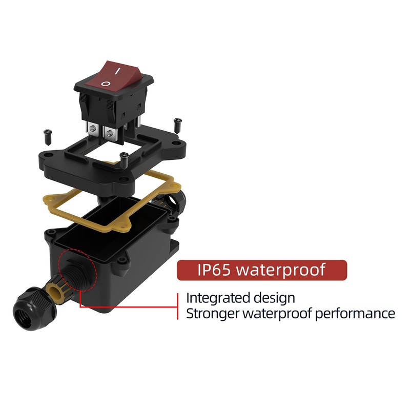 lcocove JD IP65 Waterproof Inline Cord Switch 30A 4Pin 2