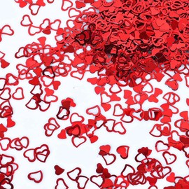 Catelves Heart Confetti Wedding, Confetti Decoration, Wedding, Approximately 600-700 Pieces Confetti Red Birthday, Glitter Table Confetti, Wedding Heart Confetti Table Decoration for Wedding,