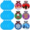 12 Pcs Christmas Resin Molds Silicone Christmas Ornament Molds Round