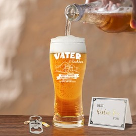 Joymaking Bierglas Papa Geschenk, Vatertagsgeschenke für Papa, Vater Tochter Geschenk, Vatertag Geschenke von Tochter, Papa Geburtstagsgeschenk, Bester Papa Geschenke Weihnachten 15oz