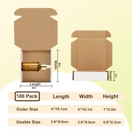 WIFTREY 100 Pcs 4X4X1 inches Small Shipping Boxes, White Corrugated Cardboard Box for Packaging Small Business, Moving, Literature Mailer
