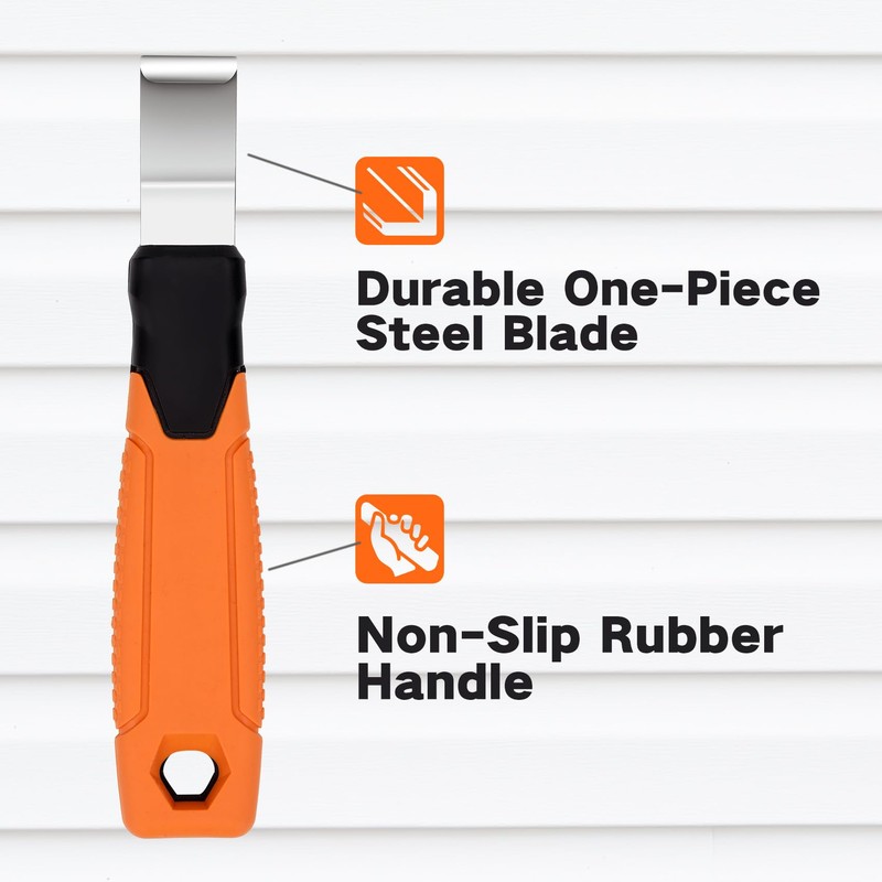 Vinyl Siding Removal Tool - Extra Long Handle, Steel Blade,