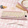 COOMICKEY Pink Keycaps 140 Keys Dye Sub Keycaps Mao Profile