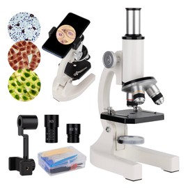 SELFIE CAT Compound Monocular Microscope 200x-5000x Magnification, Monocular Laboratory Microscope for Adults Students, Professional Compound Microscopes Kit with Slides Set & Phone Adapter