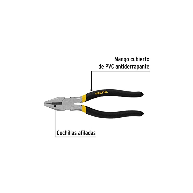 Pretul PEL-7P, Pinza de electricista en acero al carbono, 7"