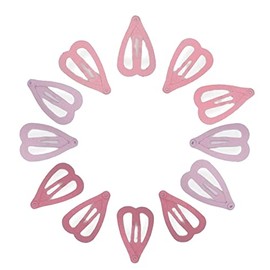 Topkids Accessories Small Mini Metal Hair Snap Clips Little Kids Toddler Baby Girls Children Women Clips Cute Clip Slides Gift Sectioning Clips Bendies Sleepies 3cm / 1.2" (12 Heart Shapes)