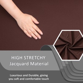 ULTICOR Reclining Love Seat with Middle Console Slipcover, 8-Piece Yarn Dyed Loveseat Reclining Sofa Covers, 2 seat Loveseat Recliner Cover, Thick, Soft, Washable (Chocolate)