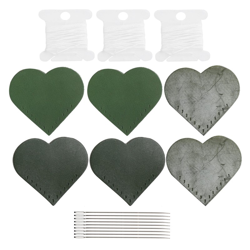 3 Set Page Corner HandMade HeartShaped Leather Bookmark Making Fabric
