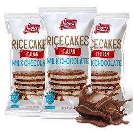 LIEBERS Kosher Certified Dairy Italian Milk Chocolate Rice Cakes, Gluten Free Snack Italian Milk Chocolate (pack of 3)…