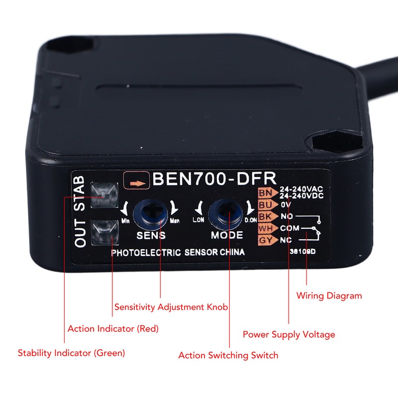 Photoelectric Beam Sensor High Accuracy Diffuse Reflection Infrared Proximity Switch