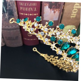 Beavorty 3pcs fairy bridal tiara Green baroque tiara bridal hairband princess tiara headband rhinestone tiara birthday tiara bridal hair accessories Bride Crown wedding crystal bridesmaid