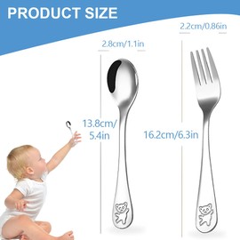 Doubles Trend Children's Cutlery Set 4-Piece Children's Cutlery Stainless Steel Children's Cutlery from 3 Years Polished Universal Packaging