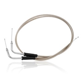 CHIFUN Motorcycle Throttle Idle Cable Braided Wire Kit Stainless Steel 59" Long Throttle Gas Cable Compatible with Harley Dyna Softail Sportster XL 883 1200 Fat Boy Road King Electra Glide