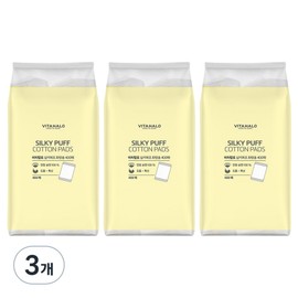 Vitahalo Silky Puff Cotton Pads, 400 sheets, 3 pieces / 비타할로 실키 퍼프 화장솜, 400매입, 3개