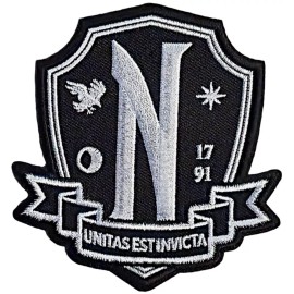 Qps Nevermore School Academy Wednesday Cosplay Patch -2PC  3.5" X 3.25" iron on sew