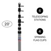 Flagpole-To-Go 20’ Beach & Backyard Flagpole Kit with Portable Aluminum
