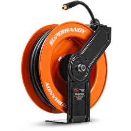 SuperHandy Retractable Air Hose Reel - 3/8" x 50' Commercial Grade Flex Hybrid P