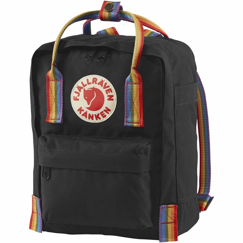 Mochila Kånken Rainbow Mini, Fjällräven, Unisex-adulto, Black-Rainbow Pattern, Unitalla