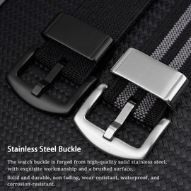 Aoeiwv Elastic Fabric Nylon Watch Band 18mm 20mm 22mm 24mm Quick Release Waterproof Military Watch Straps Premium Nylon Elastic Replacement Band Strap for Men Women