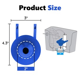 1 Pack 2-inch Universal Toilet Tank Flapper, Long Lasting All Rubber Seal Flapper Replacement Compatible with American Standard(Blue)